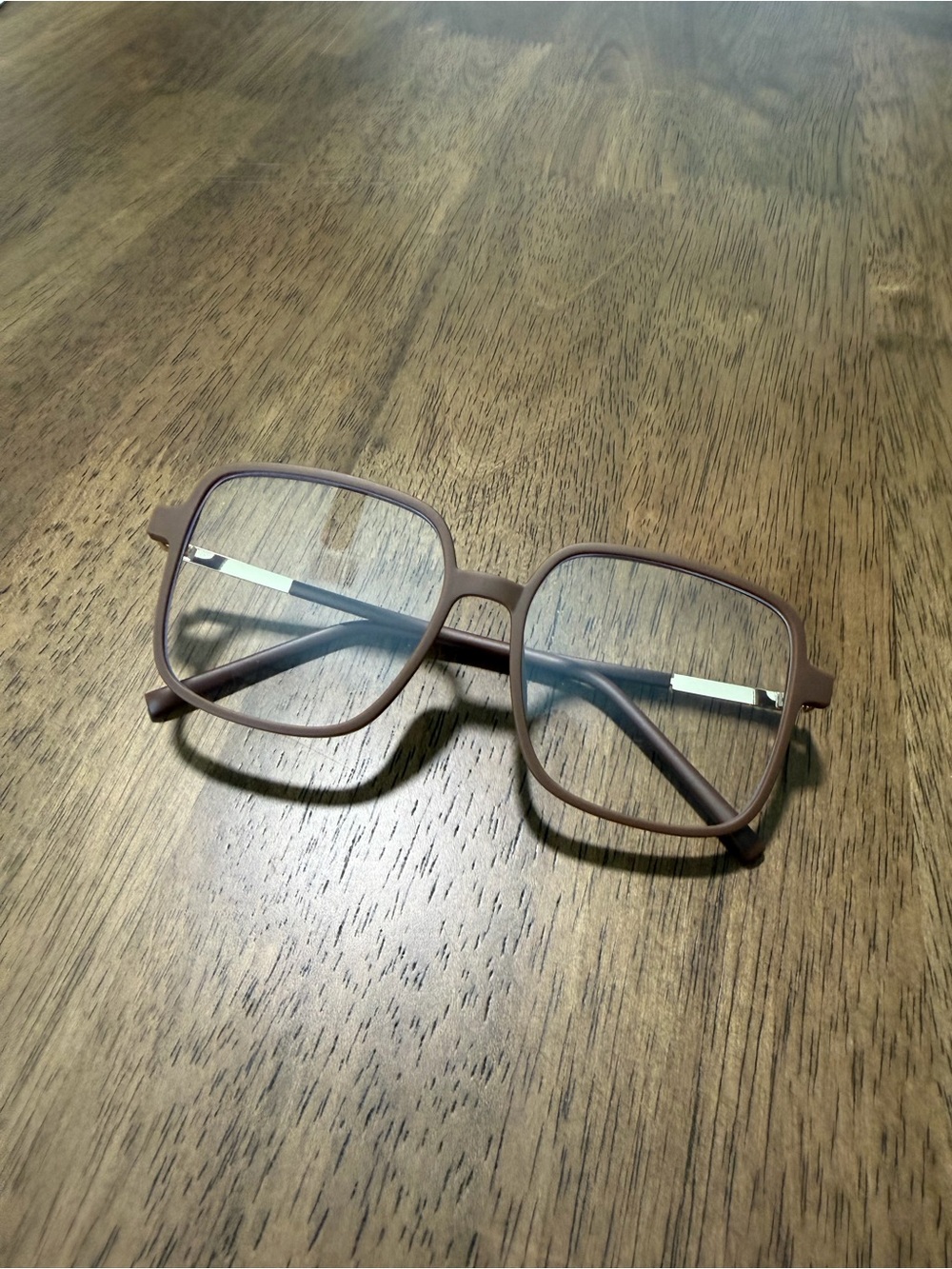 Square Oversized Matte Brown Bluelight Glasses
